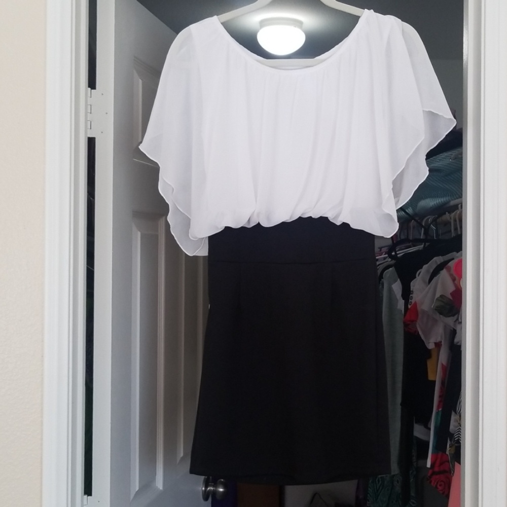 Black and white mini dress
